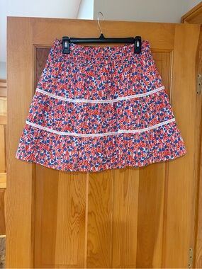 J. Crew Factory Red and Blue Skirt